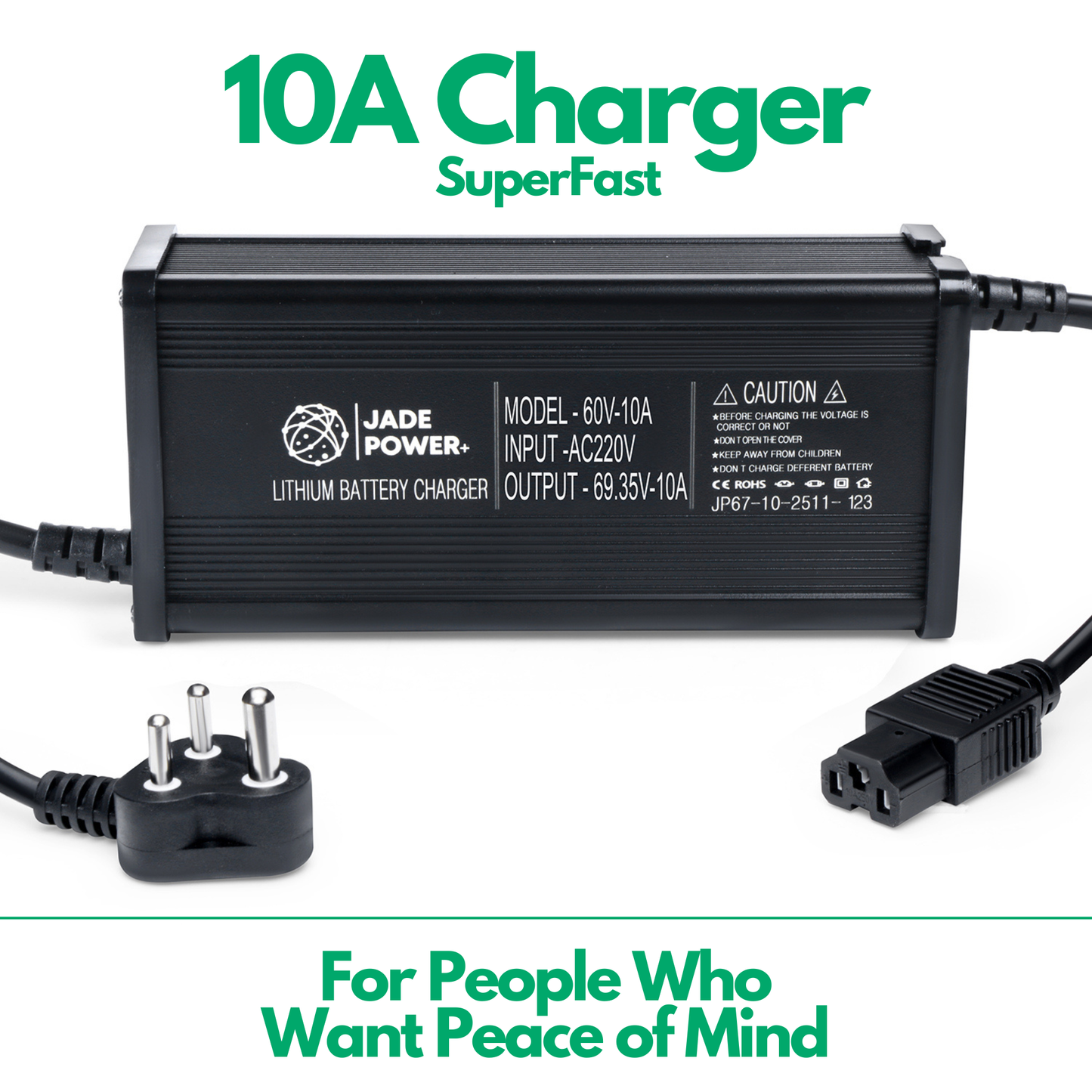 69.35V 10A Charger for Electric Scooter & Bike