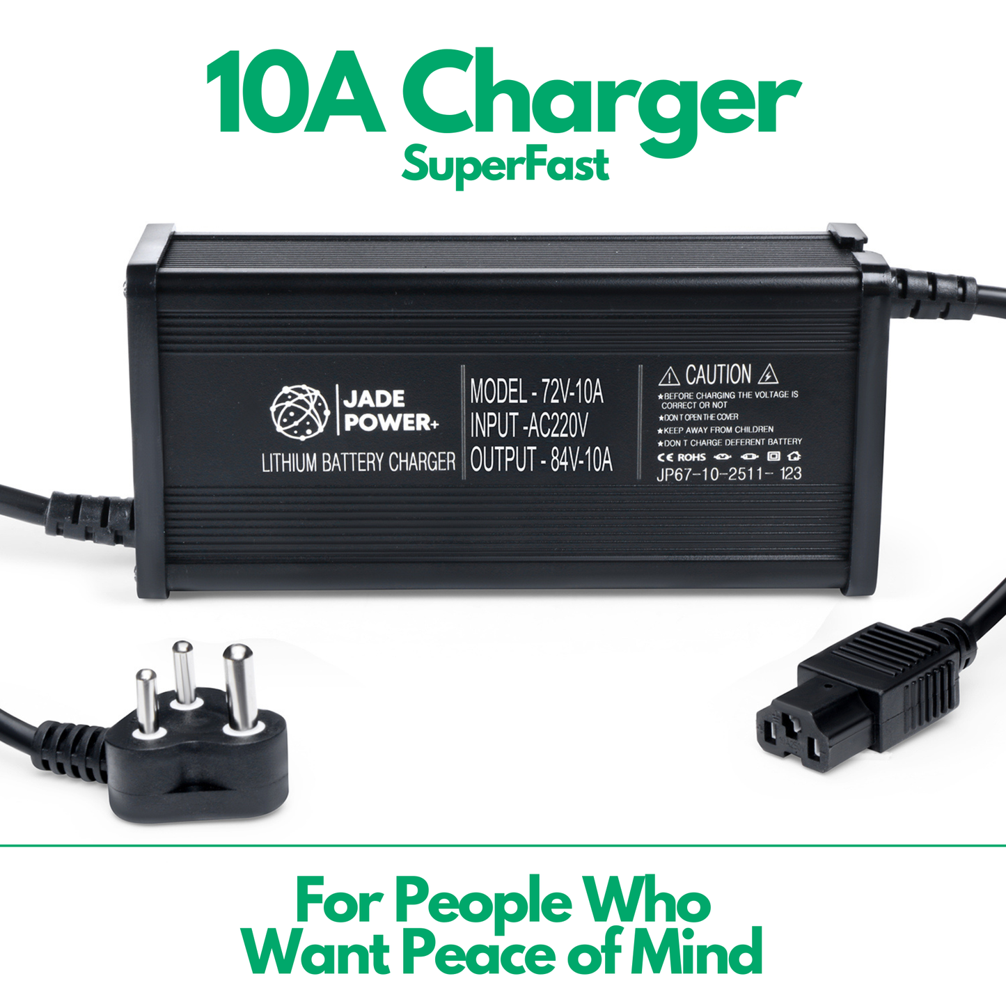 84V 10A Charger for Electric Scooter & Bike