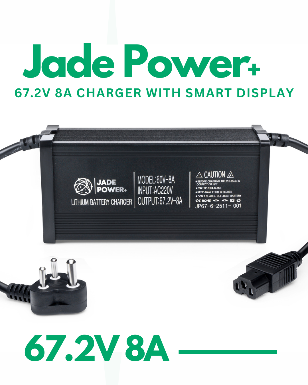 60V 8A / 67.2V 8A Charger for Electric Scooter & Bike