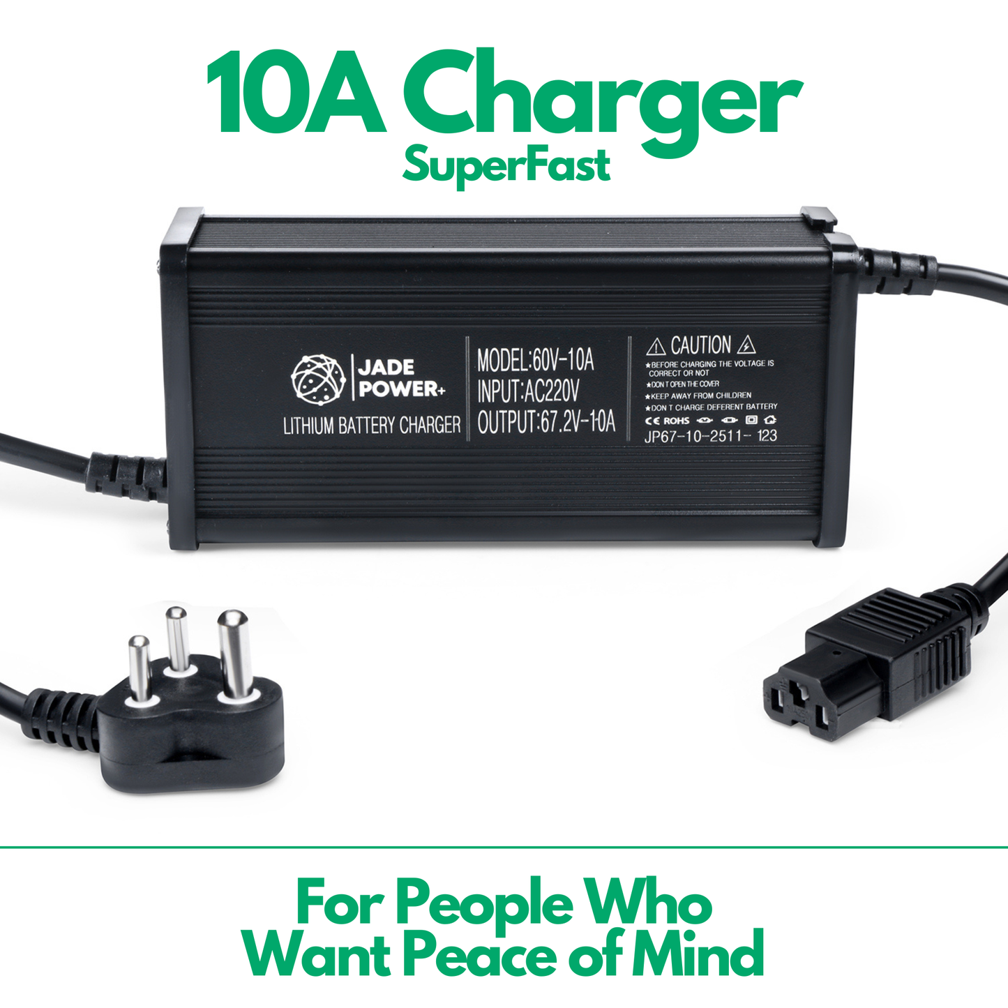 60V / 67.2V 10A Charger for Electric Scooter & Bike